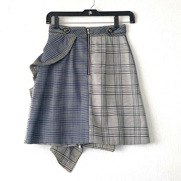 𝅺Self Portrait Flounced Check Mini Skirt - Picture 7 of 13